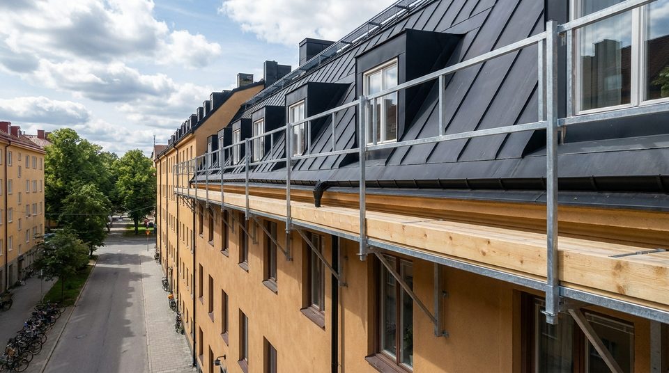 Ställning för takarbete